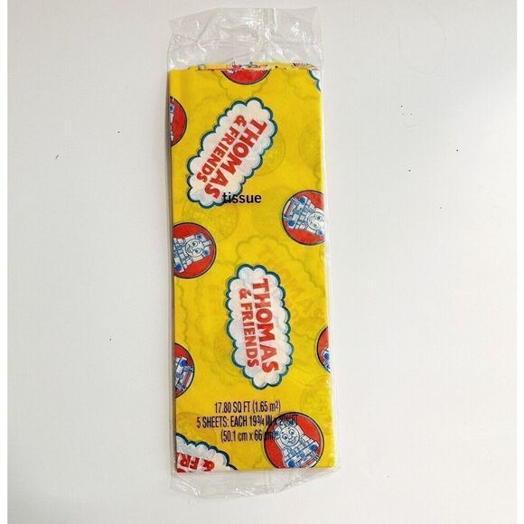 2006 Thomas And Friends Tank Train Yellow Tissue Paper 5 Sheet Pack Gift - Picture 1 of 5